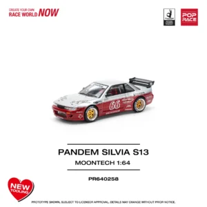 Pop Race 1:64 Pandem Silvia S13 Moontech Red PR640258
